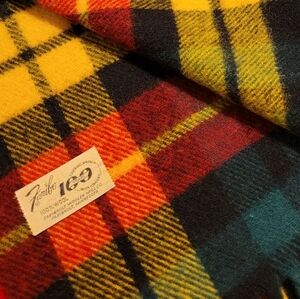 Plaid Wool Blanket By FARIBO/Faribault Woolen MILLS 1960s 100% Wool